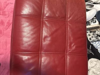 Red leather sitting furniture