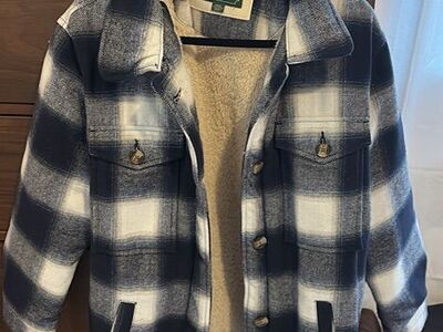 Womens Flannel Fleece Lined Jacket Size L