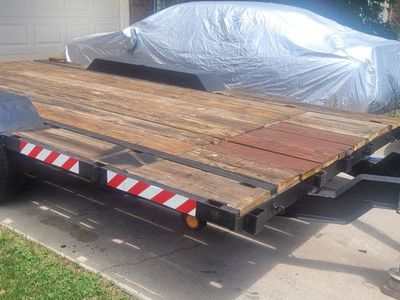 Utility Flatbed Trailer - Dual Axle, Wood Deck 8 feet wide by 14 feet long