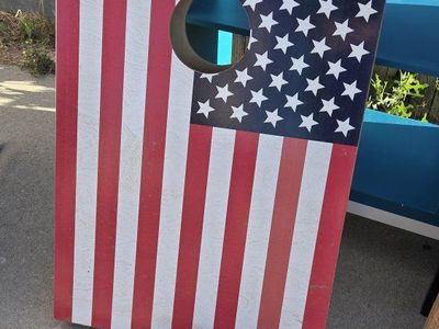American Flag Cornhole Board with Bean Bags - Outdoor Game Set