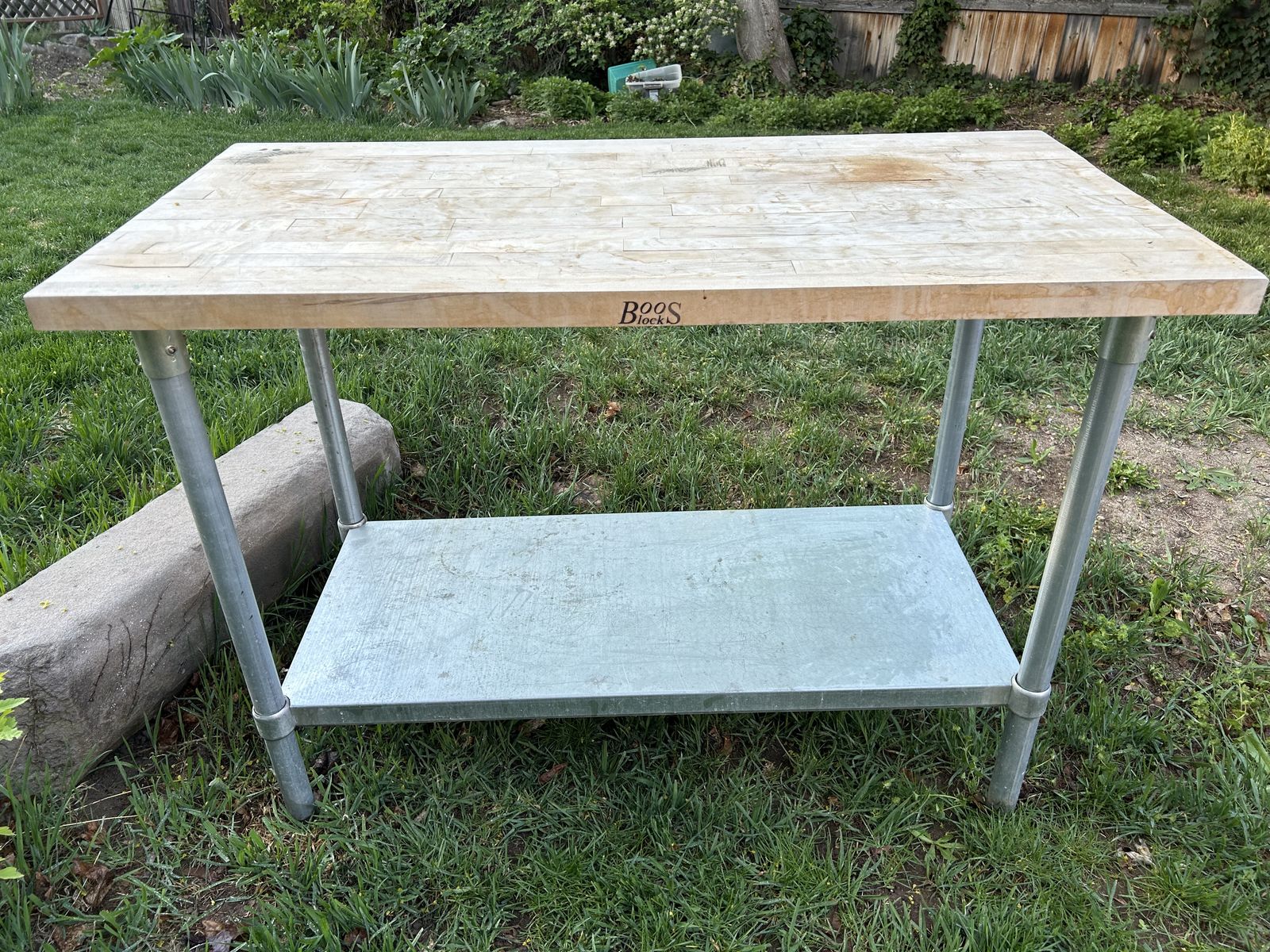 Boos block maple top kitchen cart