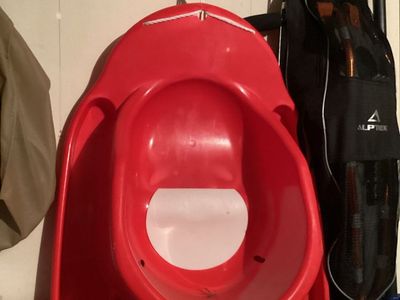 Red Plastic Snow Sled Toddler / Kids Sledding Outdoor Winter Fun