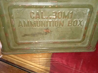 Vintage ammunition box some paint loss and rust otherwise goo