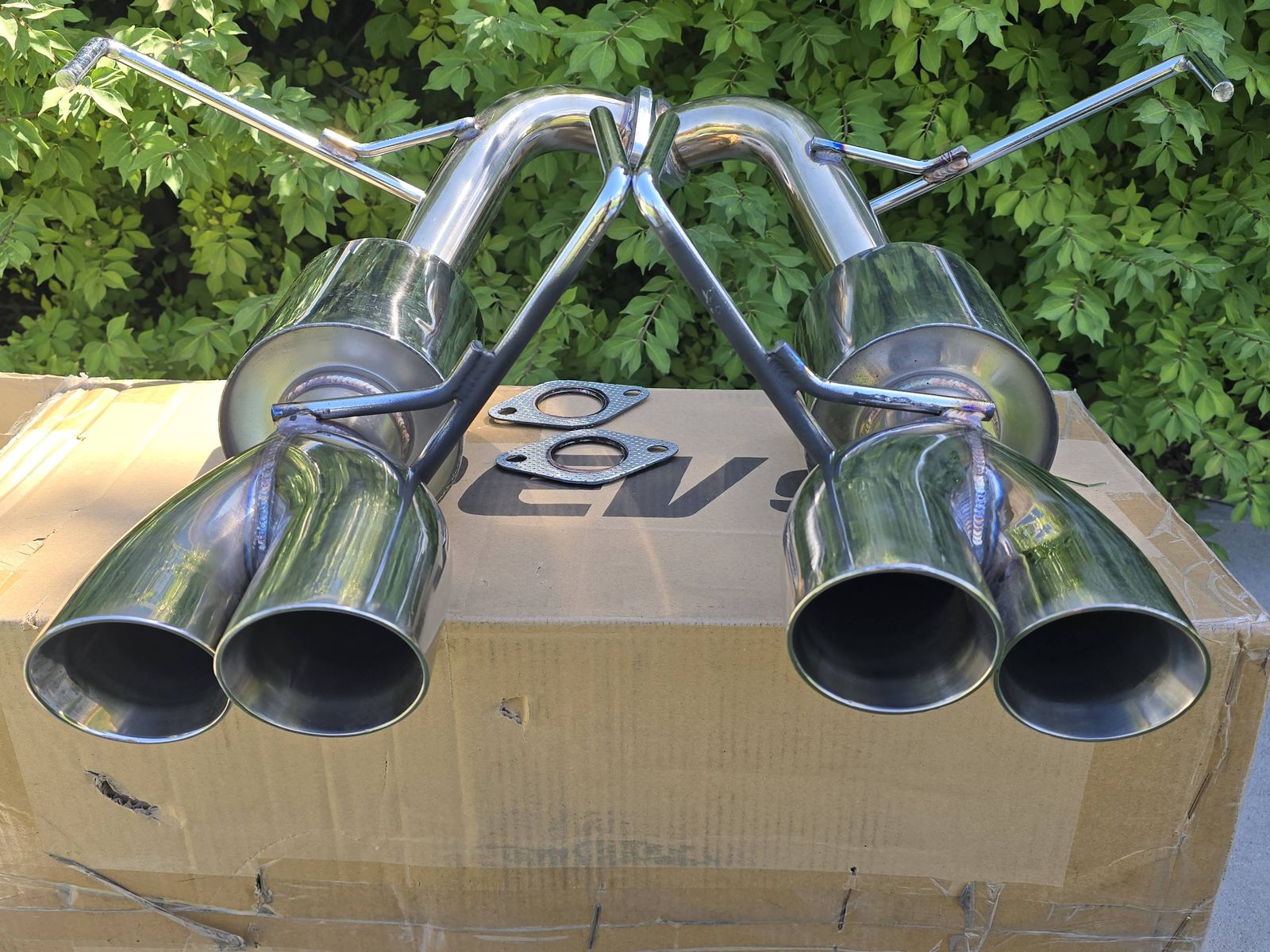 Rev9 FlowMaxx Axle back Exhaust Muffler 3" Quad Tip for Subaru WRX / STi 15-21