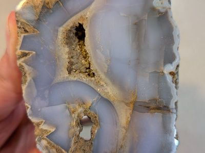 Raw Blue Chalcedony Geode Agate Rock Specimen - Natural Crystal Mineral Display