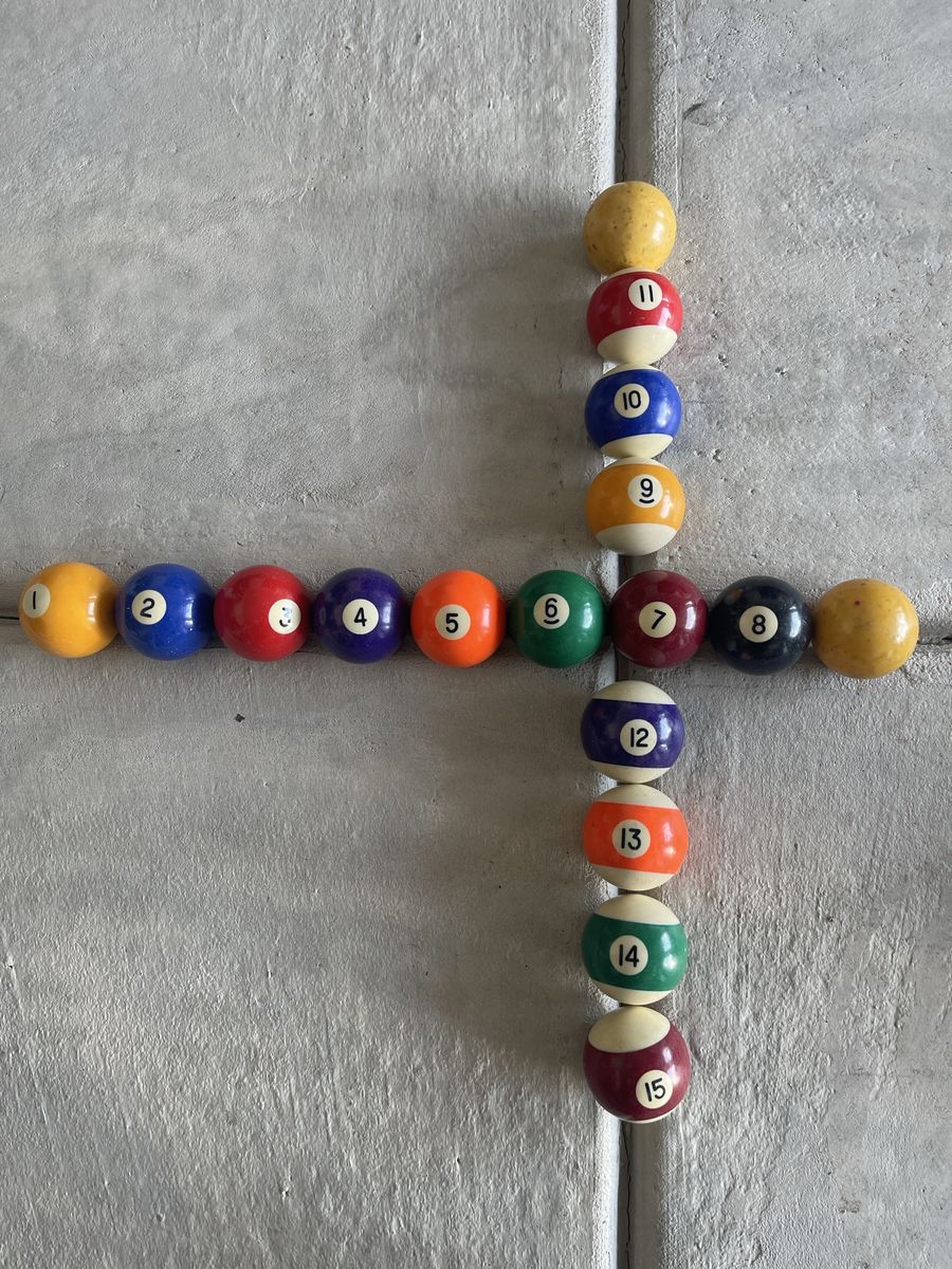 Complete Set Pool Billiard Balls - Numbered 1-15 & 2 Cue Balls - Game Room Fun