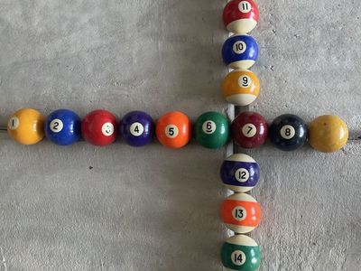 Complete Set Pool Billiard Balls - Numbered 1-15 & 2 Cue Balls - Game Room Fun