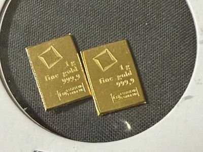 999, 1/10 oz coin coins, 1 gram gold bars.