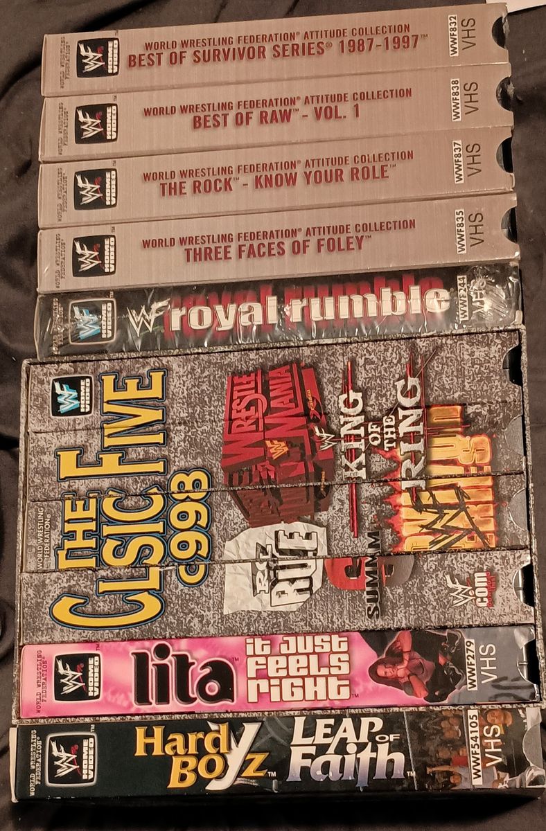 WWF WWE VHS Lot 11 tapes for $15
