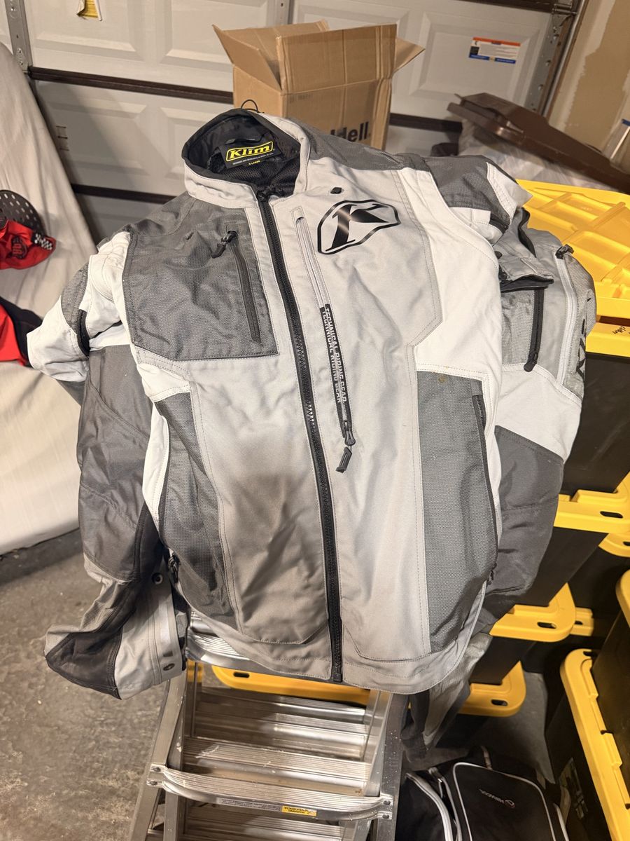 Klim Adventure Motorcycle Jacket XL Gray Touring ADV Riding Jacket