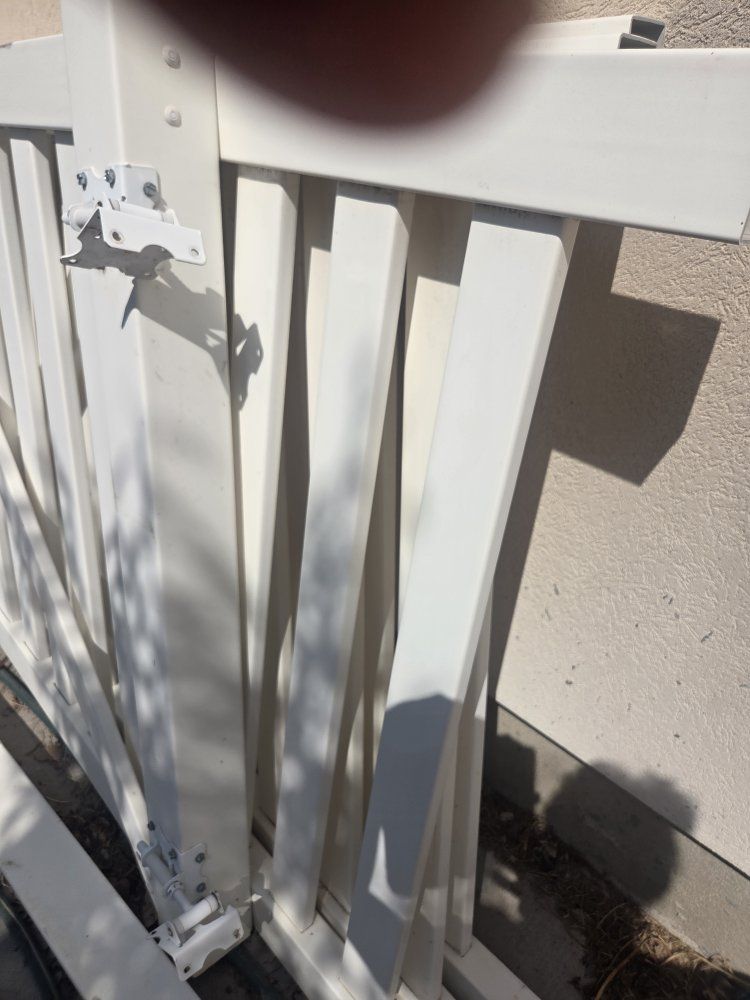 White Vinyl Fence Gate Panel / 3 ea. 6ft x 47" sloted panels