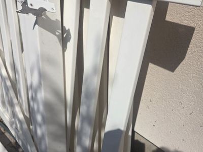 White Vinyl Fence Gate Panel / 3 ea. 6ft x 47" sloted panels