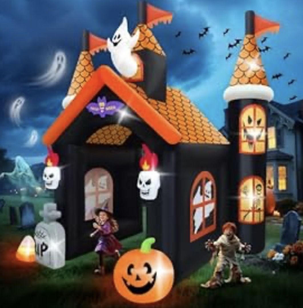 Halloween Giant 12’ Haunted House Archway Inflatable Graveyard Cemetery Home Decor Decoration Prop