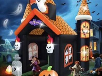 Halloween Giant 12’ Haunted House Archway Inflatable Graveyard Cemetery Home Decor Decoration Prop