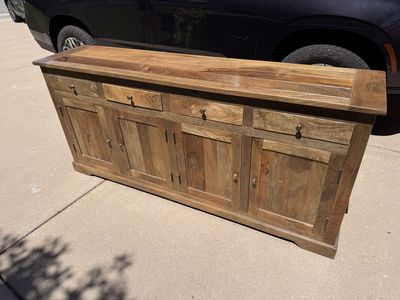 Solid Wood Rustic Console Table / Buffet / Sideboard Cabinet - Excellent Condition