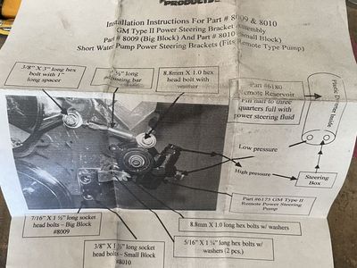 BBC hot rod power steering pump bracket