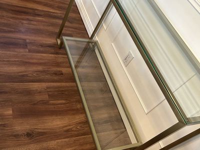 Glass console table