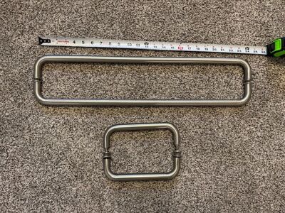 Frameless Glass Shower Door Handles – Brushed Nickel (Back-to-Back, 8" & 24")