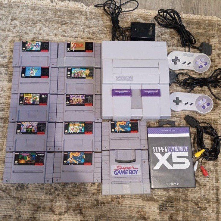 Super Nintendo game bundle with ever drive 
x5