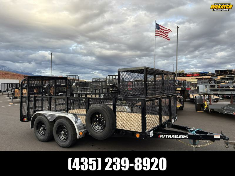 PJ Trailers 7X16 10K UL TANDEM CHANNEL LANDSCAPE Utility Trailer