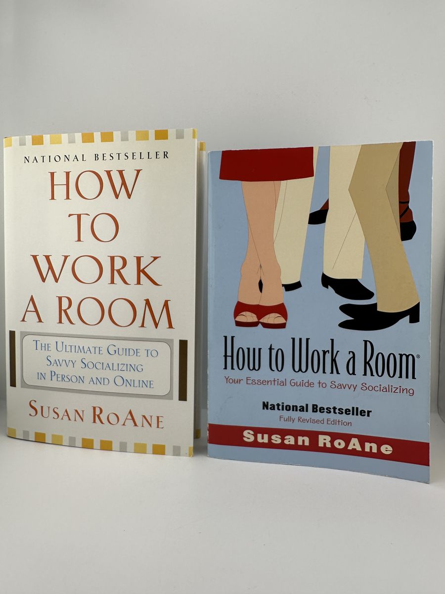 Susan RoAne How to Work a Room 2 Book Set HC & PB Networking Social Skills
