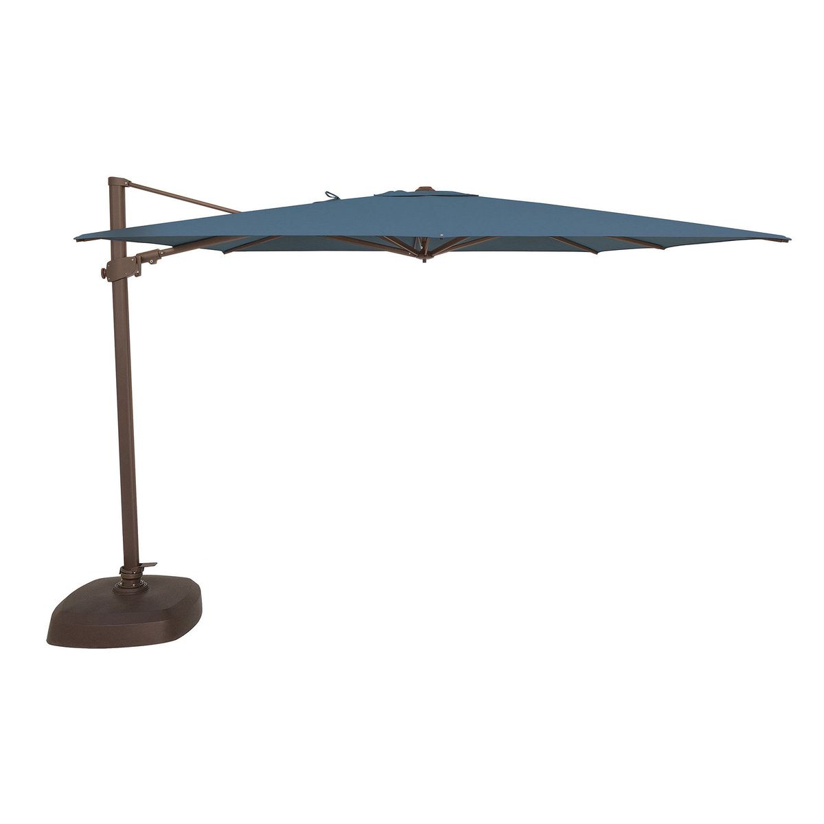 Lowes 11-ft Aluminum Navy Crank Cantilever Patio Umbrella with Lights