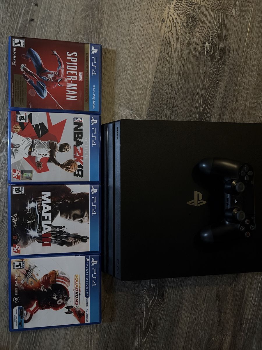 I bought this Ps4 pro for my little brother and he got an xbox and he never used it, so it's pretty much brand new.