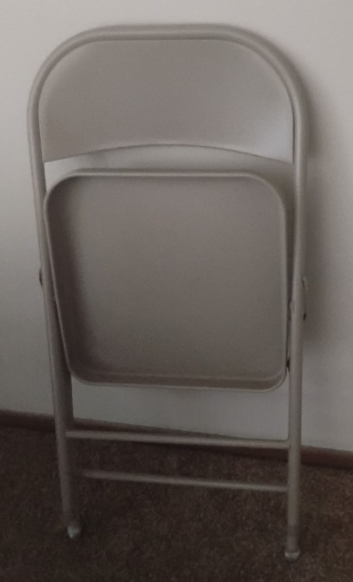 Beige Metal Folding Chair