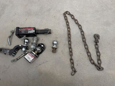 Hitch inserts, balls, adapter, pins, chain