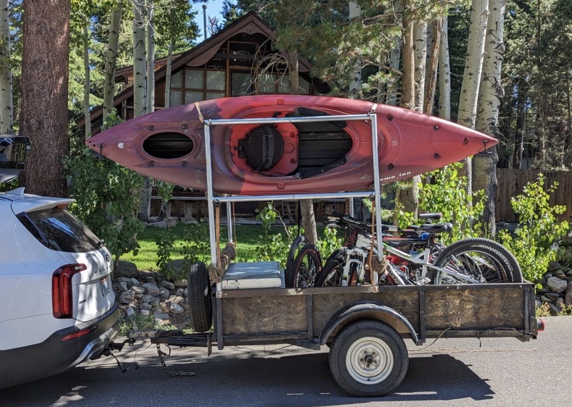 Custom Kayak Trailer With Metal Storage Bin