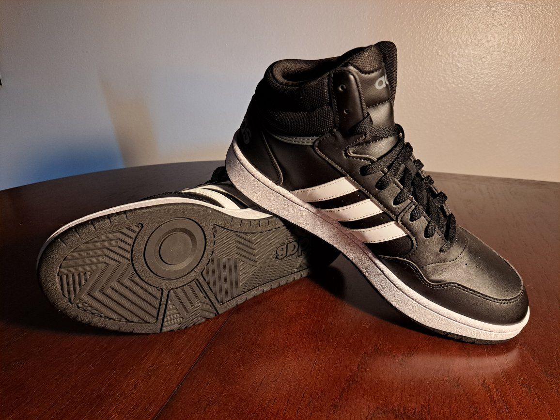 Adidas Hoops 3.0 Mid Classic Shoes 'Core Black' - Men's Size 11