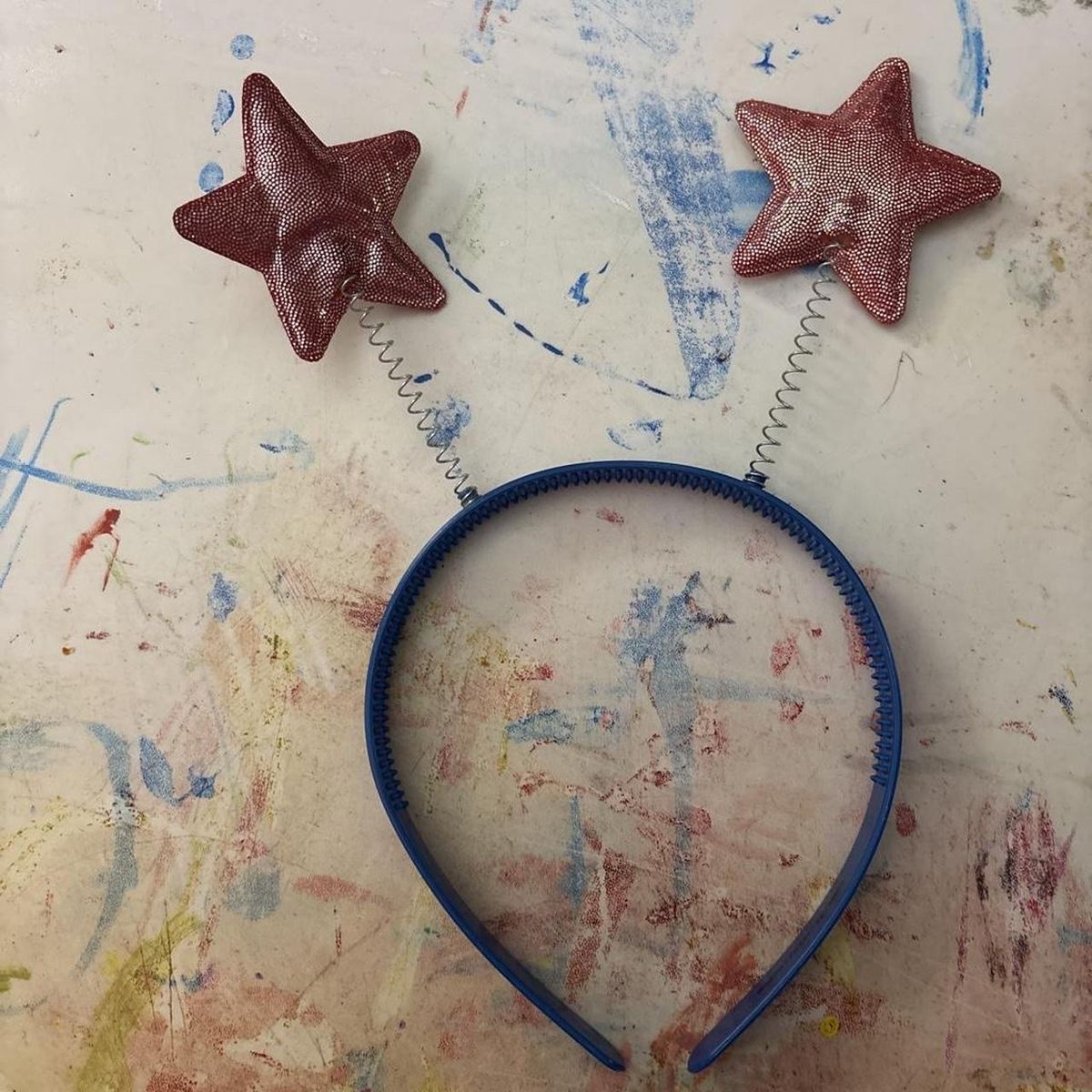 Red Star Antenna Headband Blue Plastic Headband Accessory