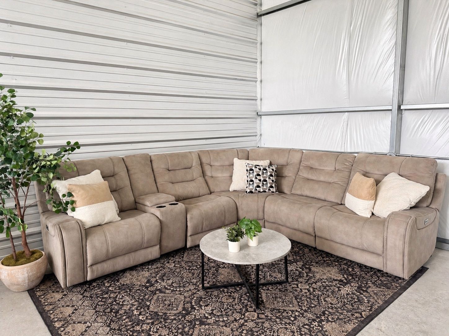 BARCALOUNGER 6 PIECE POWER RECLINING SECTIONAL