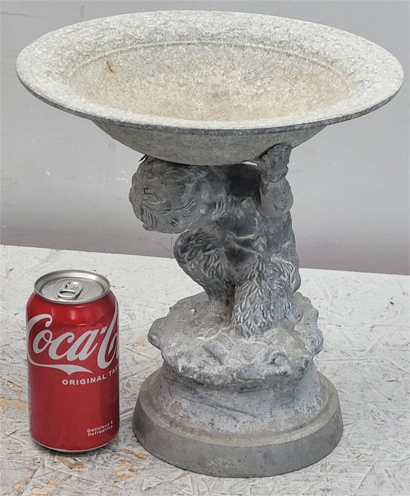 11in Metal Satyr Figure Bird Bath