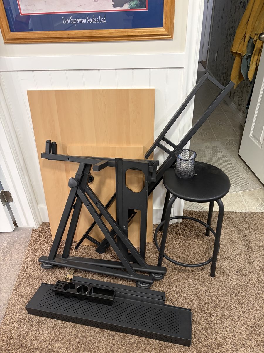 Adjustable Art/Drafting Desk with stool