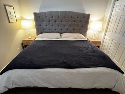 Upholstered King Bed Frame - Box Springs Included