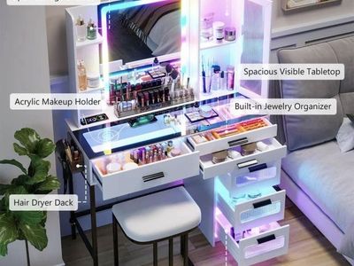 NEW Makeup Vanity with Colored LED Lights