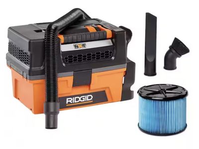 RIDGID 3 Gal. 5.0 Peak HP NXT Shop Vacuum Wet Dry Vac with Fine Dust Filter, Expandable Hose and Accessory Attachments HD0300