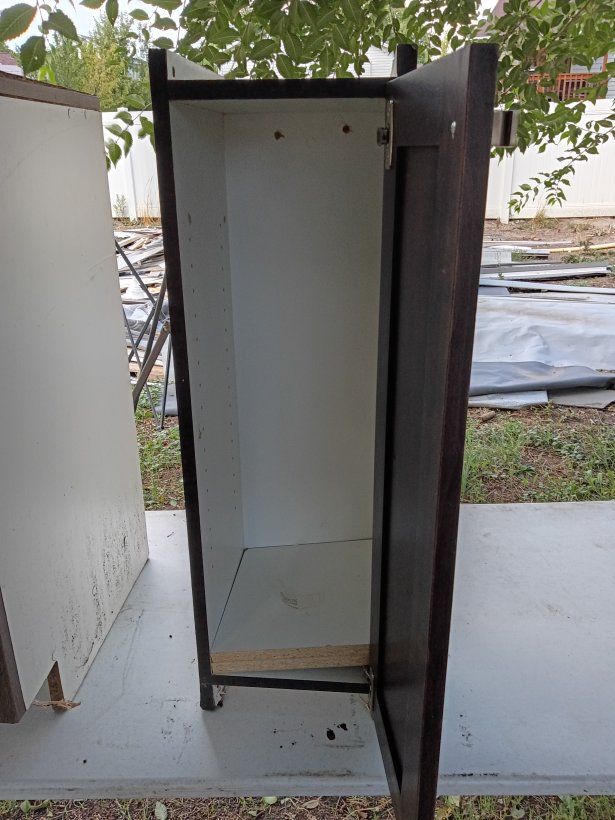 Dark Wood Single Door Wall Cabinet Storage Unit