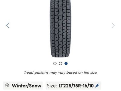 Cooper Discoverer Snow Claw LT225/75R-16/10 Winter/Snow Tires - New, Spiked