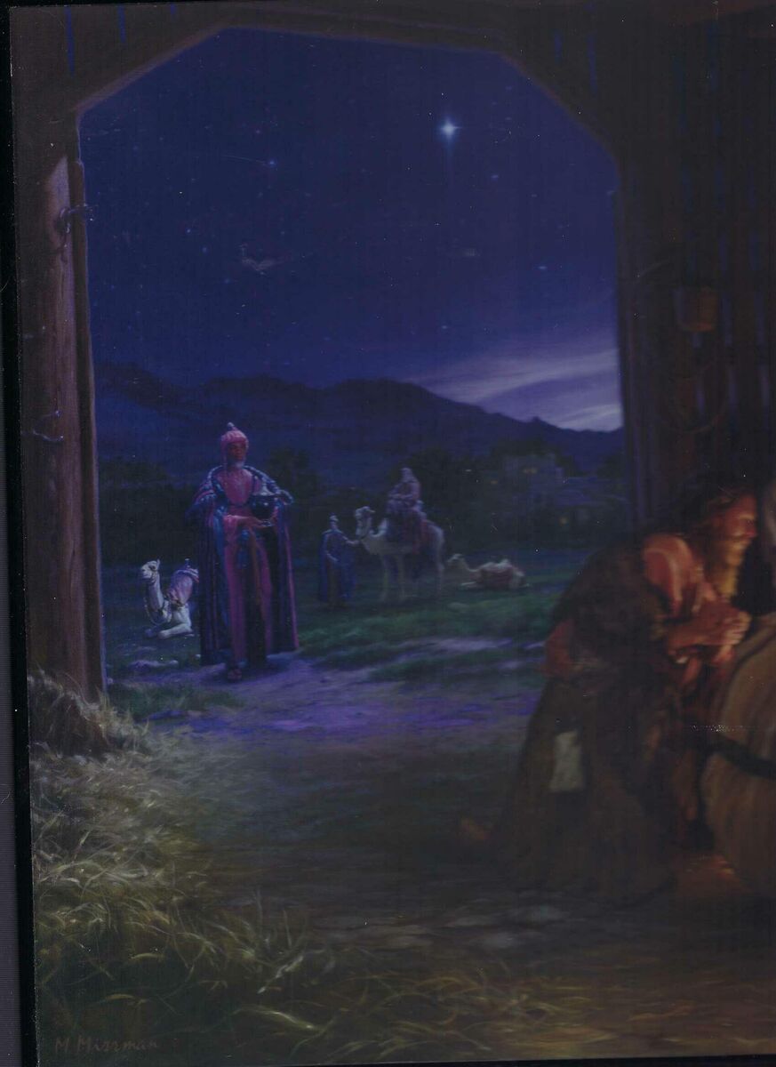 SET OF 6 CHRISTMAS PLAQUES 12X12 WOOD BABY JESUS AND VIRGIN MARY