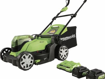 Greenworks 48V 17-Inch Cordless Push Mower with (2) 4.0Ah Batteries and Dual-Port Charger
