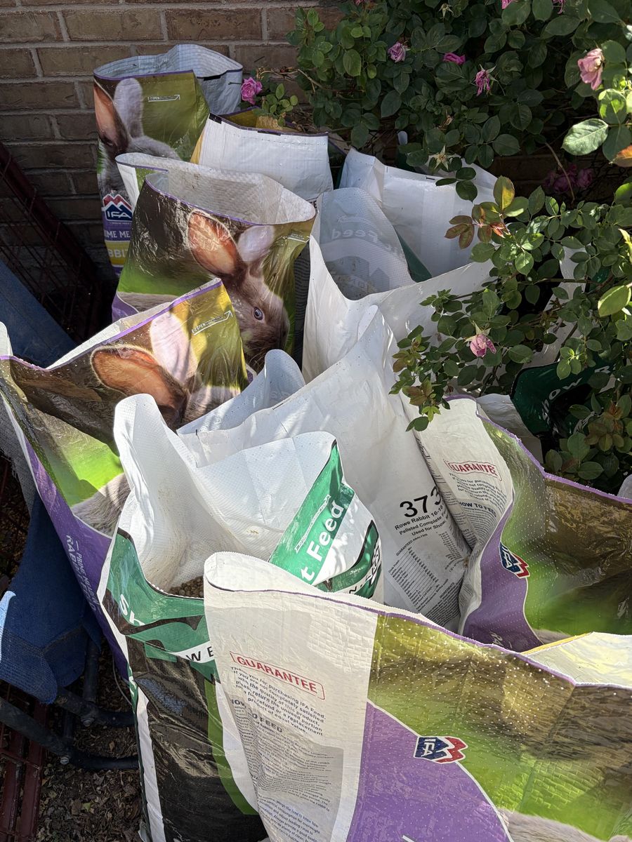 Feed Bags of Rabbit Garden Gold Fertilizer