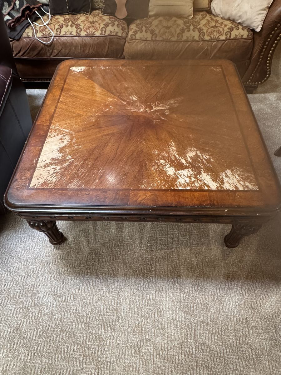 Vinage ornate Square Wood Coffee Table