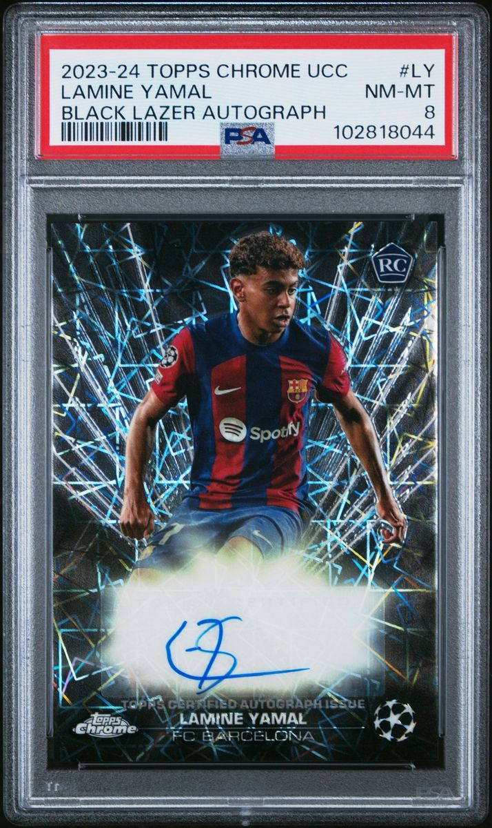 2023 Lamine Yamal Topps Chrome Black Lazer Auto