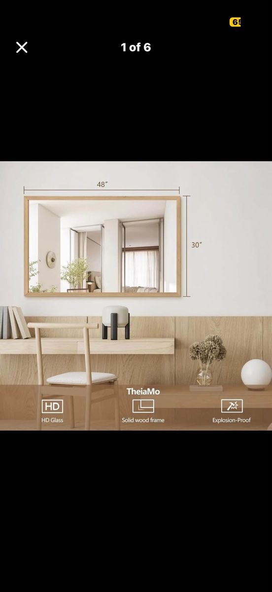Brand New TheiaMo Solid Wood Mirror