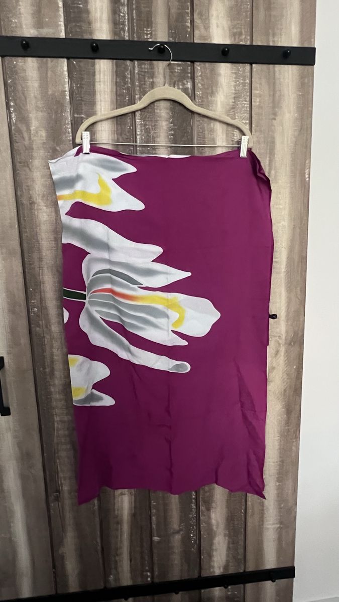 Pareo Island Floral Print Rayon Sarong Swim Cover Up