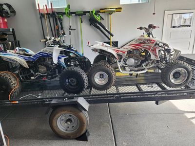 Two Yamaha YFZ Quads Plus Trailer