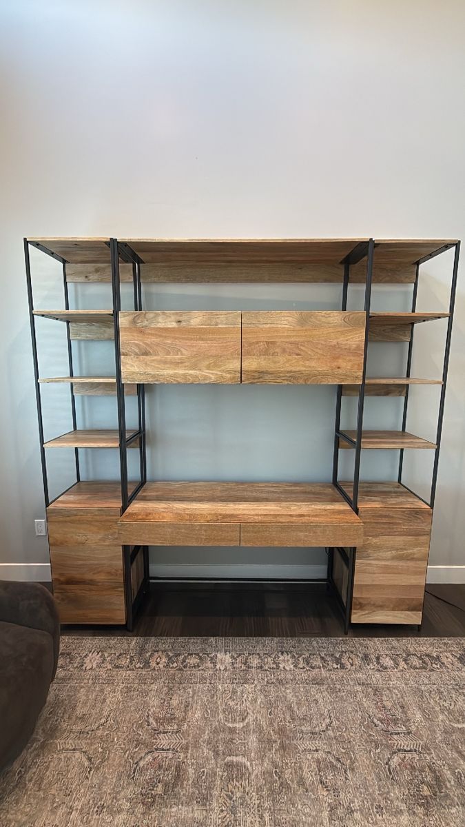 West Elm Industrial Modular Wall Desk & Storage Set - Solid Mango Wood