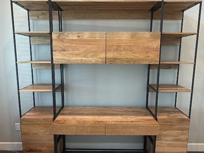 West Elm Industrial Modular Wall Desk & Storage Set - Solid Mango Wood
